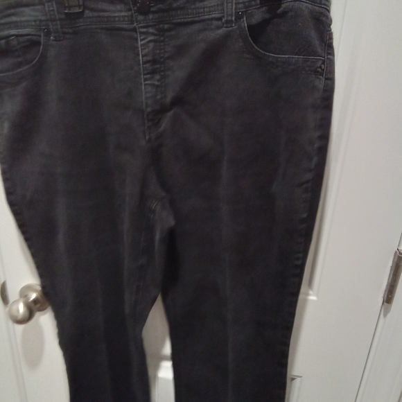 Chicos So Slimming Plus Size 3 (16) Black Straight Leg Denim Blue Jeans - Picture 9 of 13